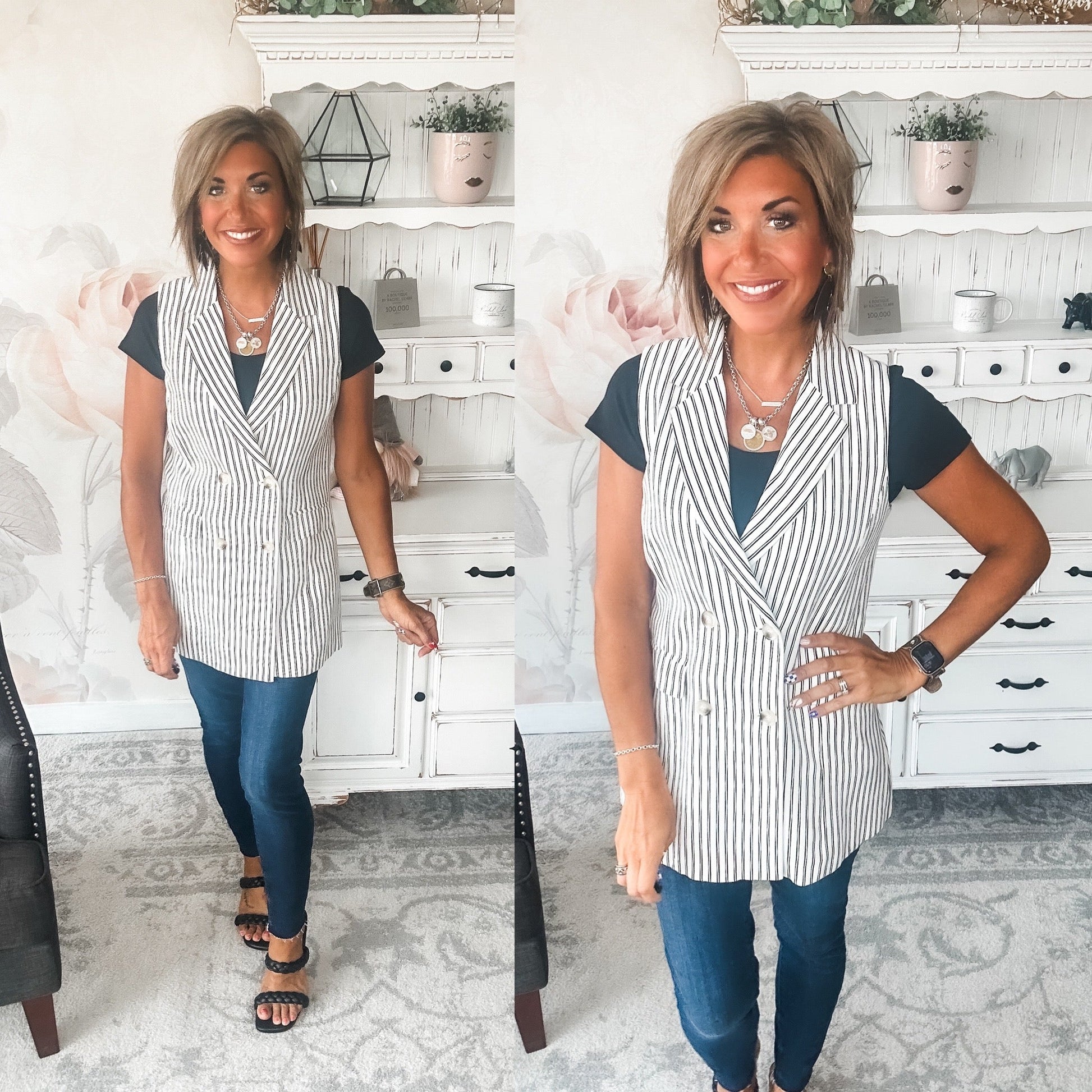Let's Run Away Striped Vest
