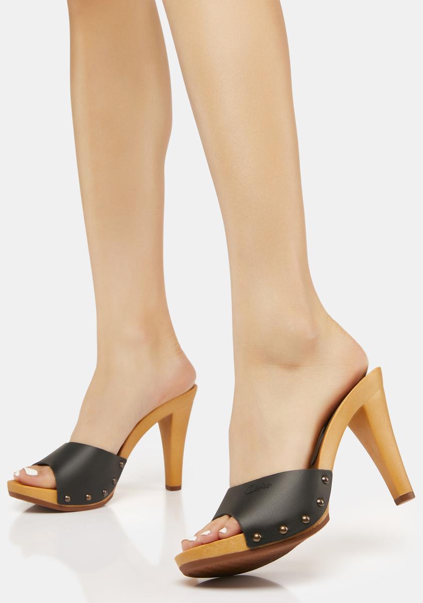 Antonella Black Vegan Leather Heels