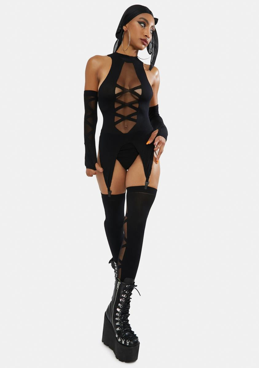 Amateur Agent Garter Lingerie Set