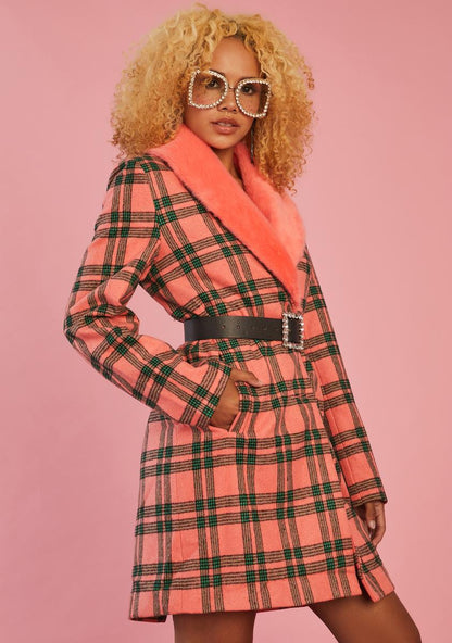 Antique Angel Plaid Peacoat