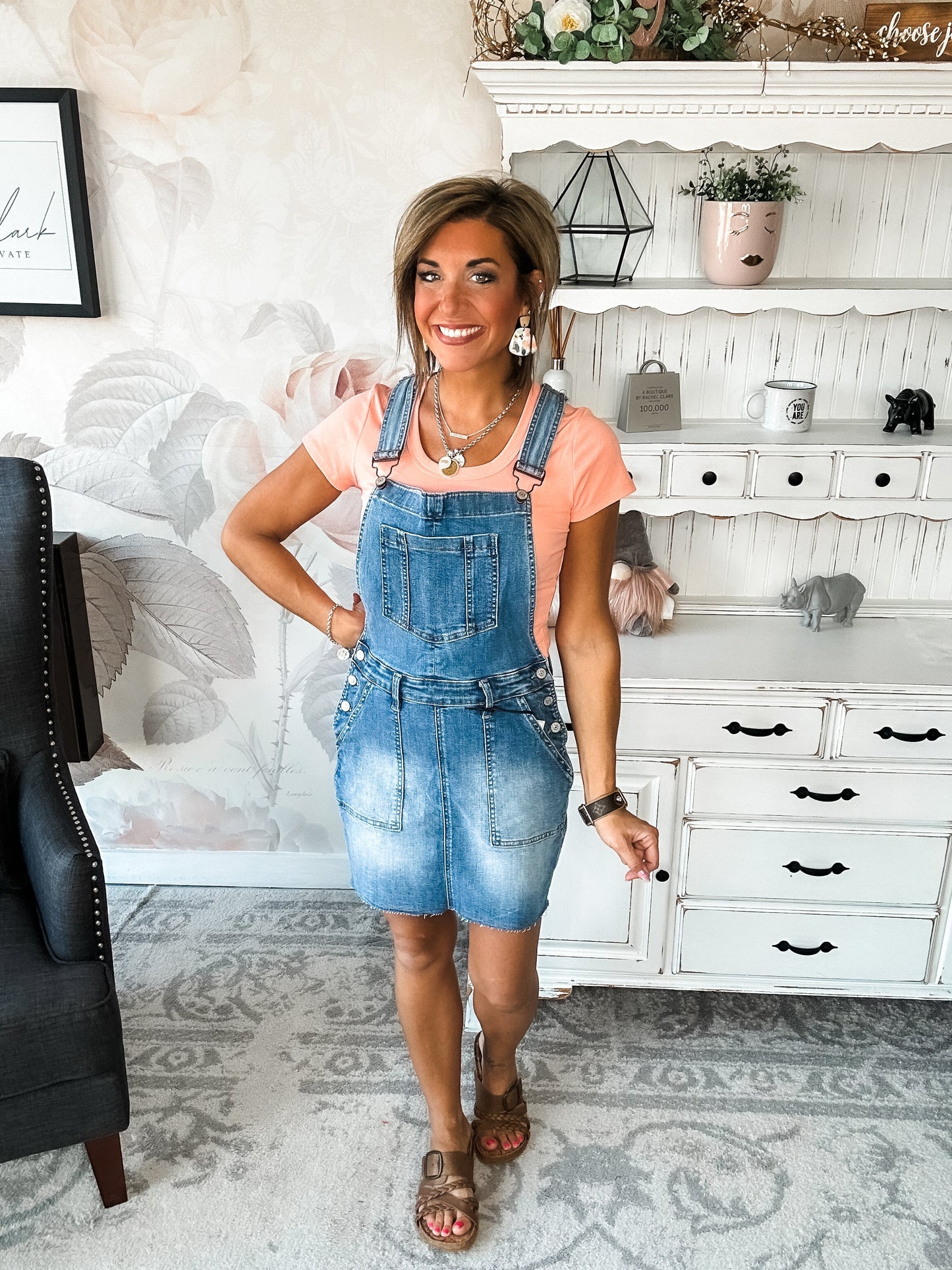 Judy Blue Raw Hem Overall Skirt