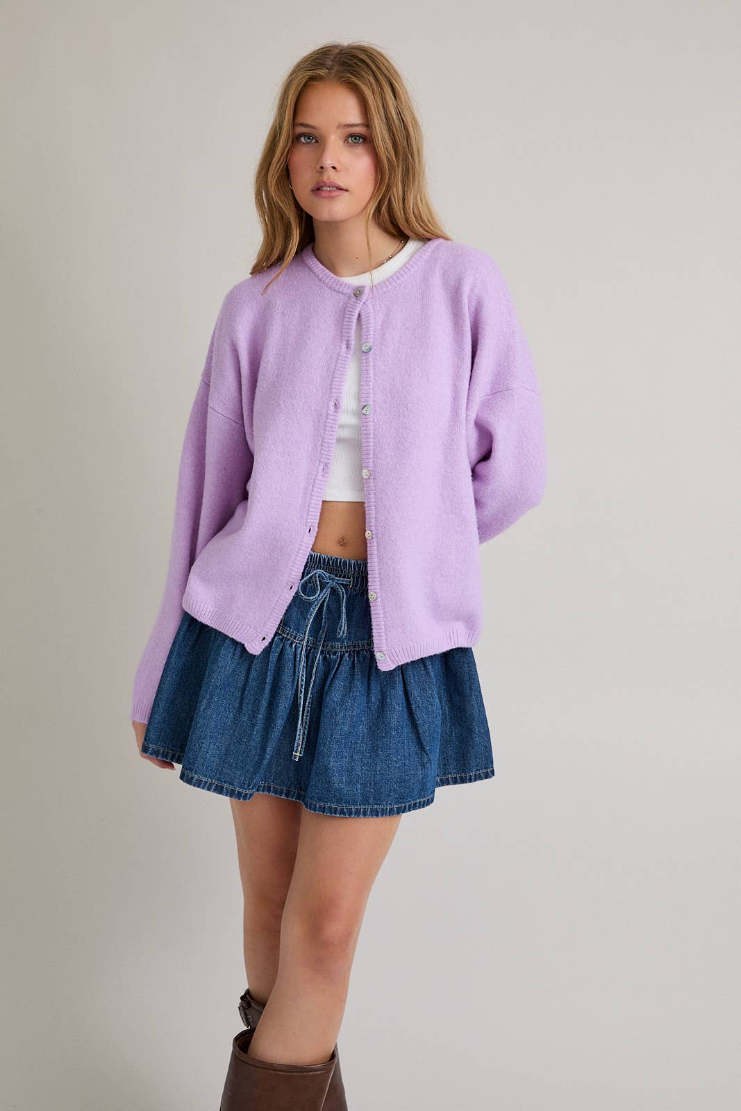 snow button cardi