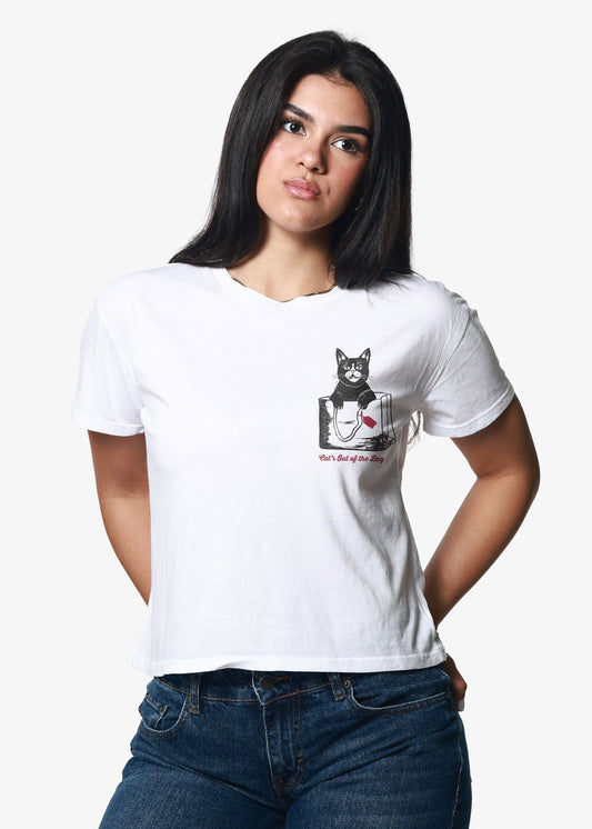 cat's out of the bag tee