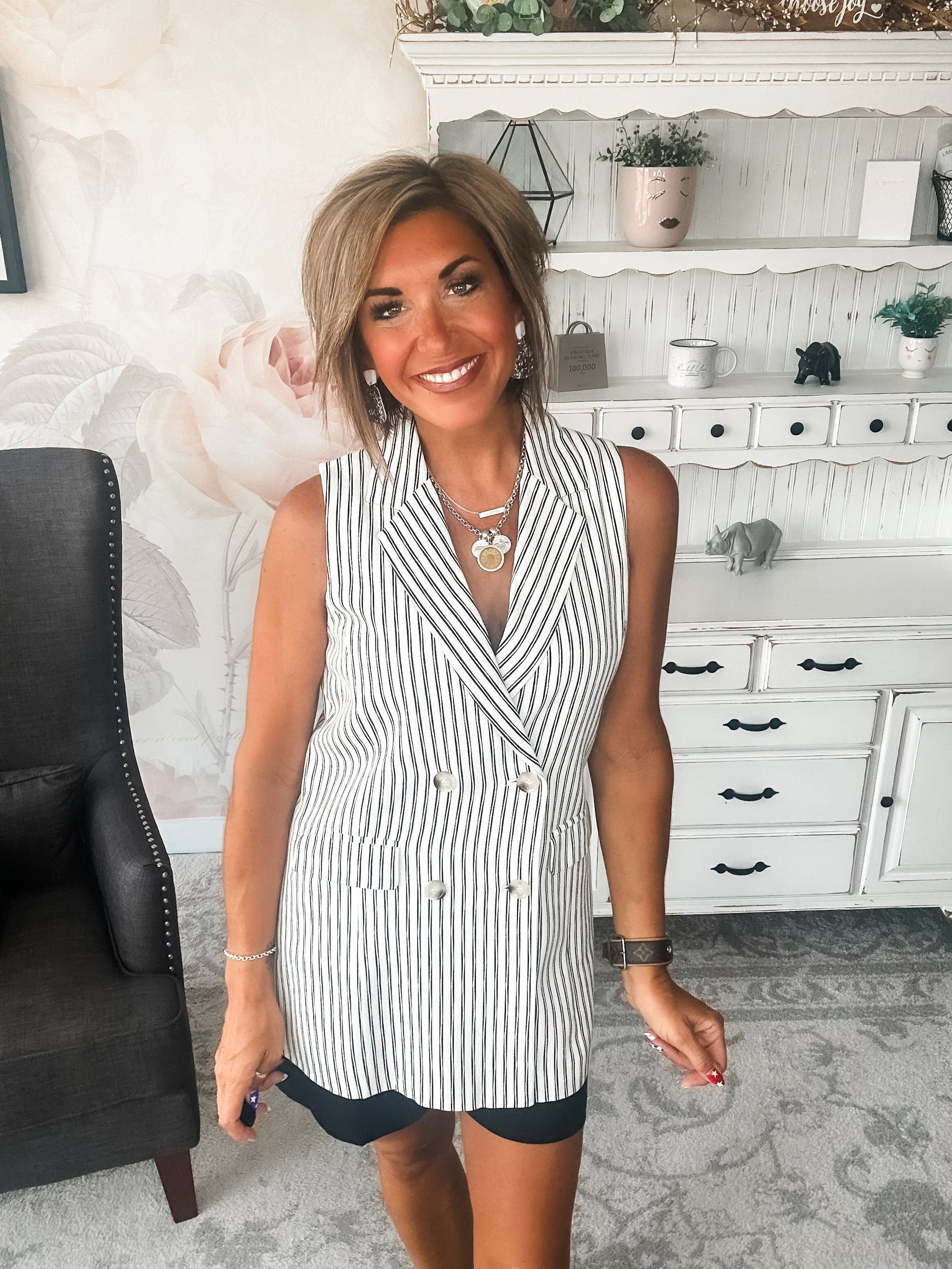 Let's Run Away Striped Vest