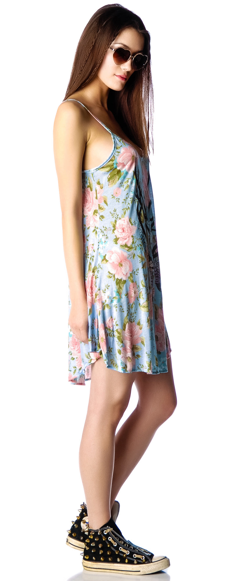 Antler Feathers Slip Dress - Off White
