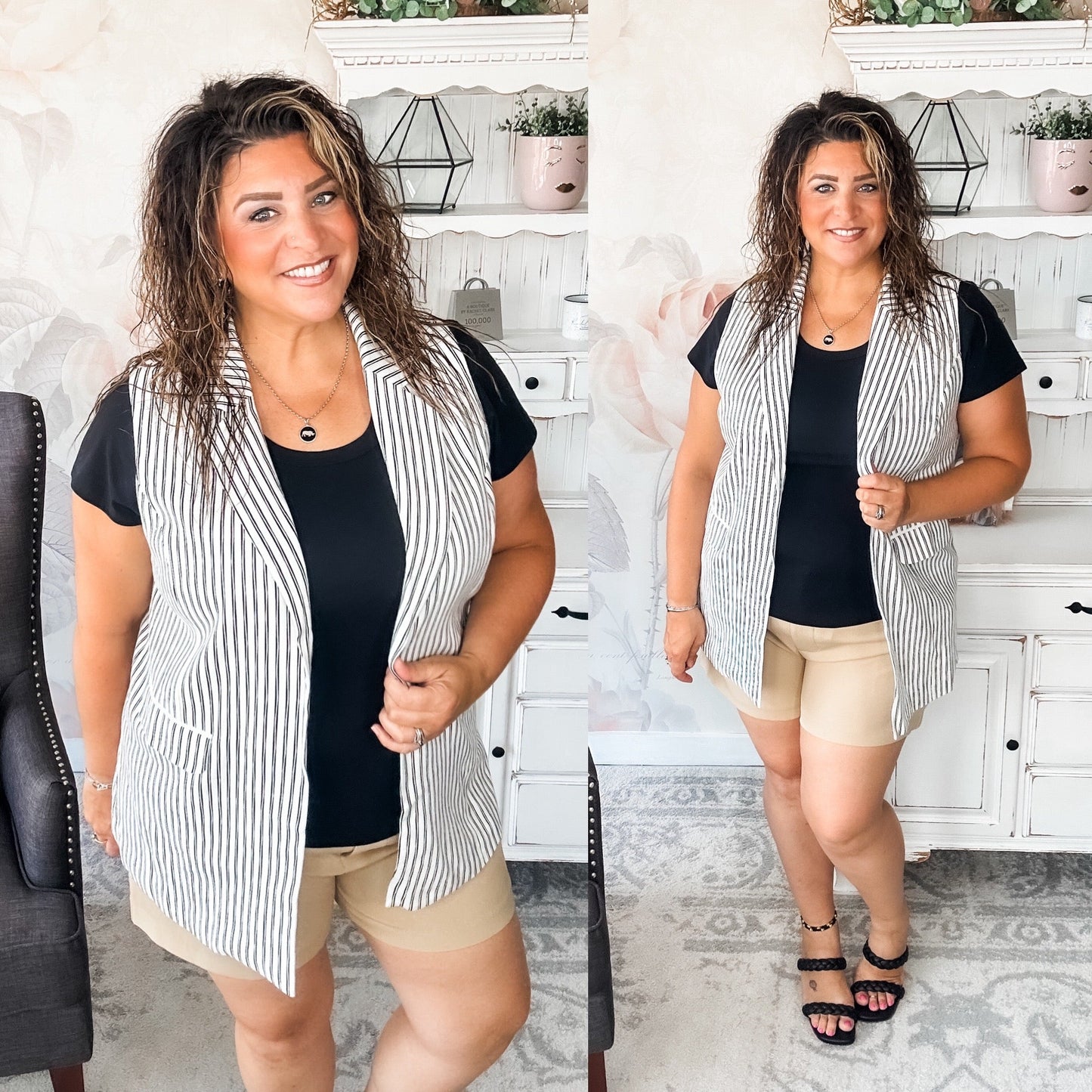 Let's Run Away Striped Vest