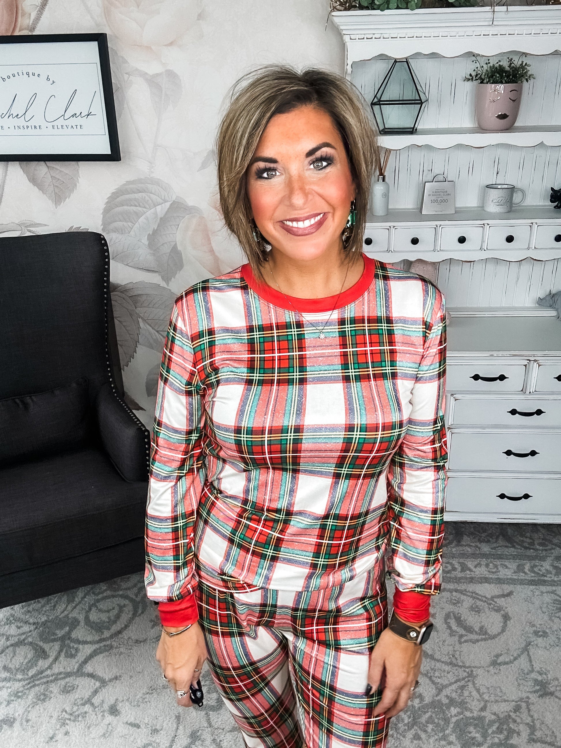 Mrs. Claus Plaid Christmas Pajamas