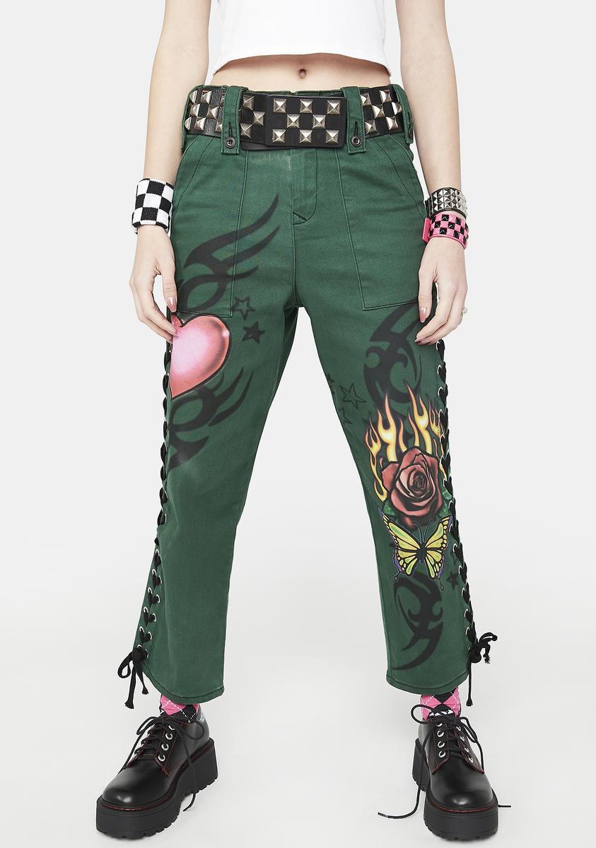 Angst And Anarchy Lace Up Pants