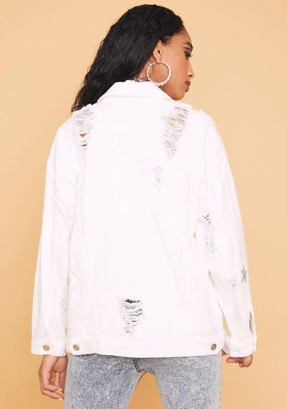 Angel Star Power Distressed Denim Jacket