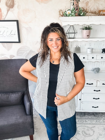 Let's Run Away Striped Vest