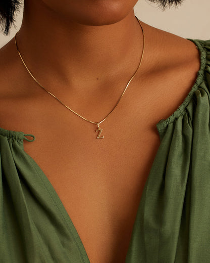 14K Diamond Vintage Alphabet Charm