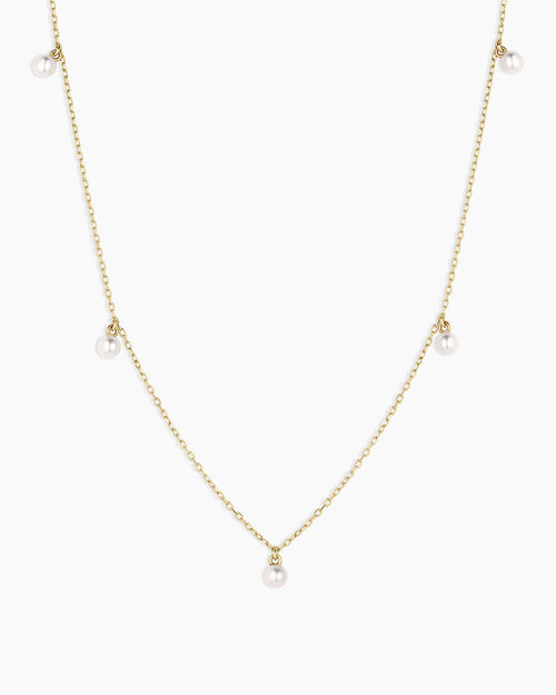 14K Gold Pearl Flutter Necklace