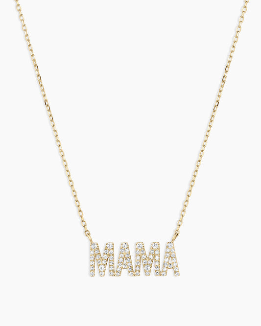 14K Diamond Pavé Mama Necklace