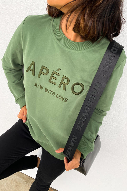 AW With Love Embroidered Jumper Green