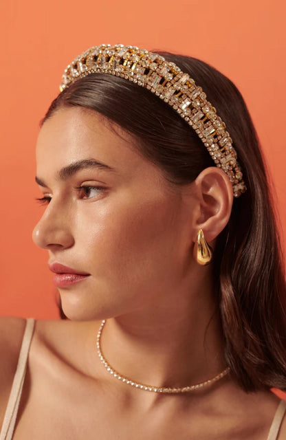 Audie Diamante Headband Gold