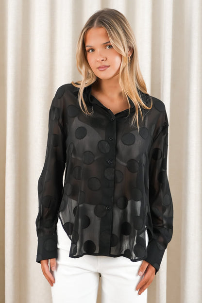 Aoife Sheer Shirt Black