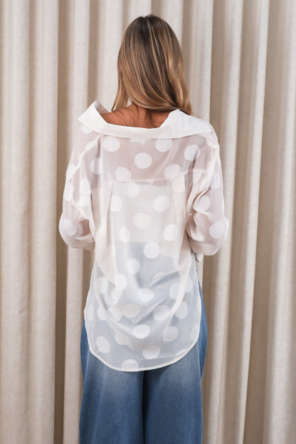Aoife Sheer Shirt Ivory