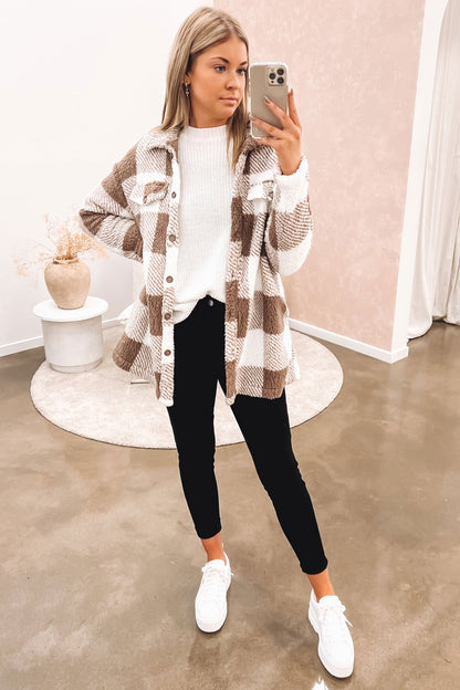 Apollo Cosy Shacket Brown White