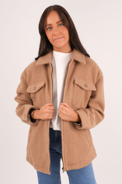 Aria Shacket Tan