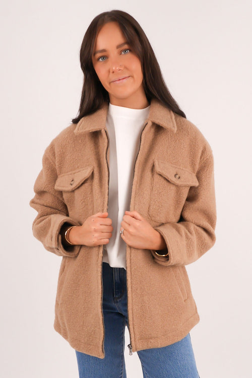 Aria Shacket Tan
