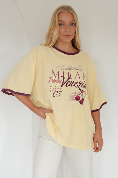 Aria Oversized Tee Yellow