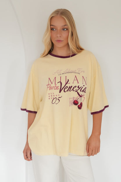Aria Oversized Tee Yellow