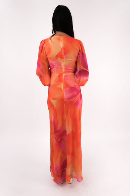 Ariella Maxi Dress Orange Bloom