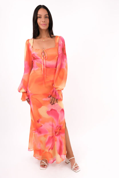 Ariella Maxi Dress Orange Bloom
