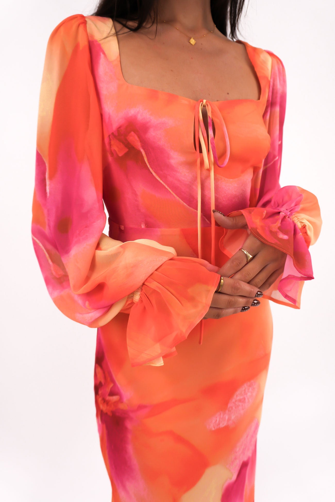 Ariella Maxi Dress Orange Bloom