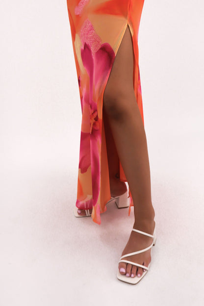 Ariella Maxi Dress Orange Bloom