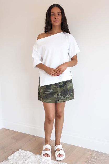 Ariya Denim Mini Skirt Camo