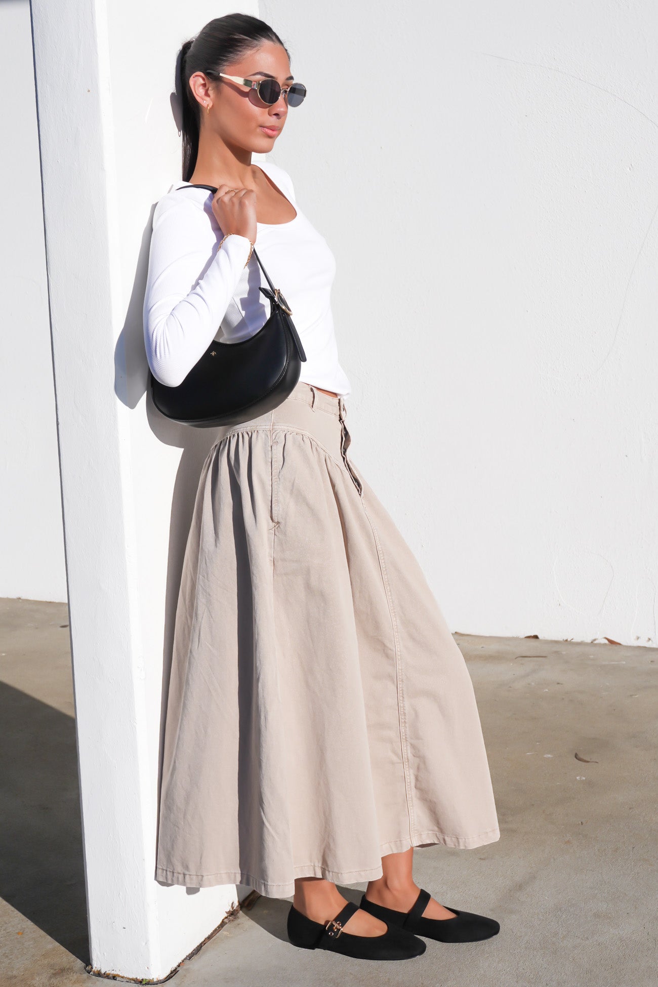 Arlo Maxi Skirt Beige