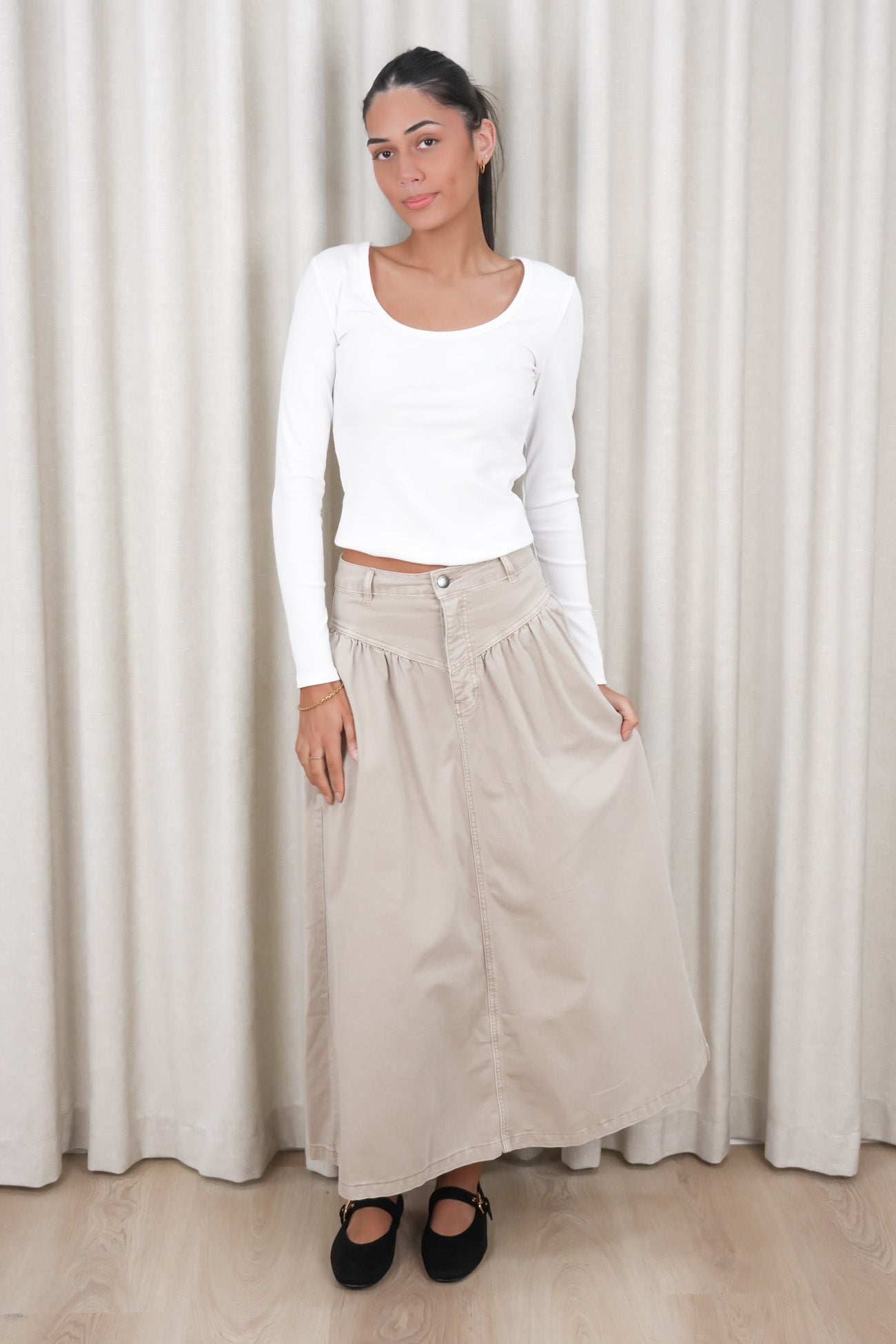 Arlo Maxi Skirt Beige