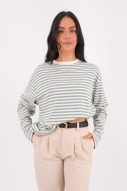Arlow Long Sleeve Tee Blue Stripe