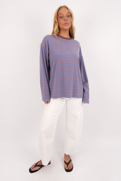Arlow Long Sleeve Tee Chocolate Blue