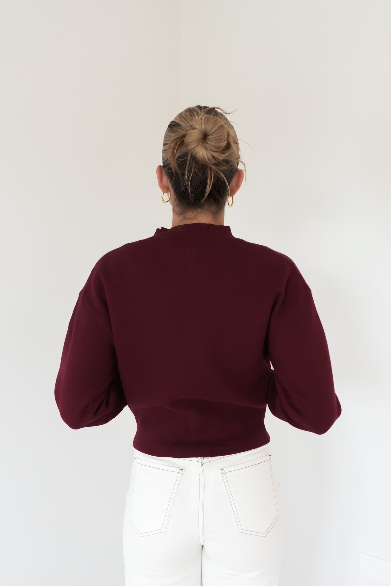 Arnie Knit Zip Up Jumper Wine