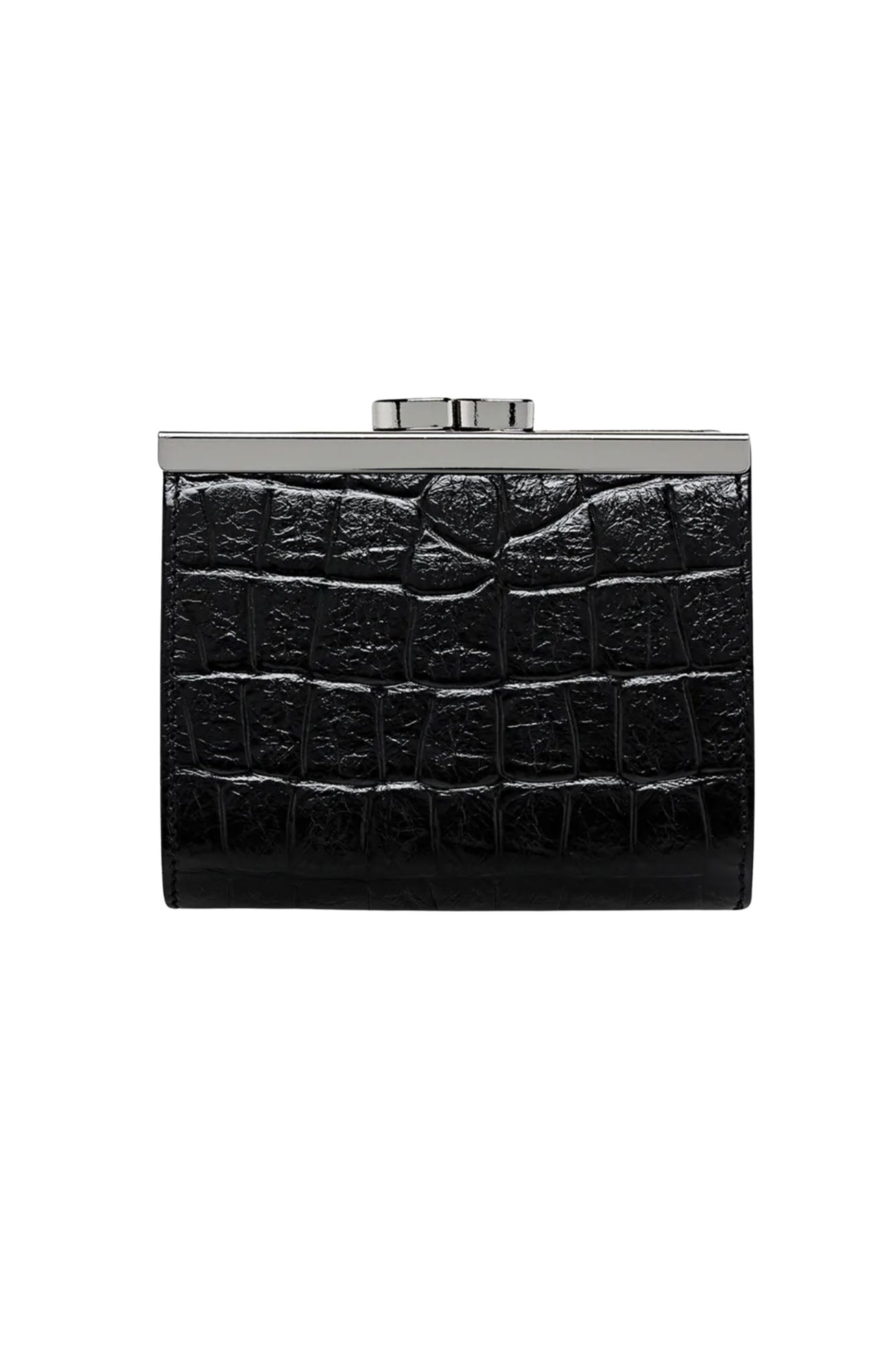As You Were Wallet Black Croc Emboss