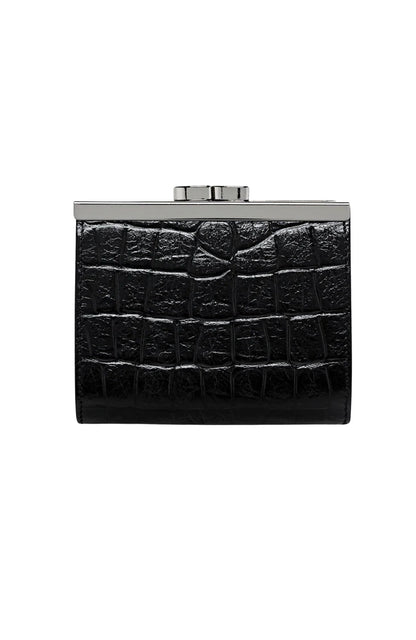 As You Were Wallet Black Croc Emboss