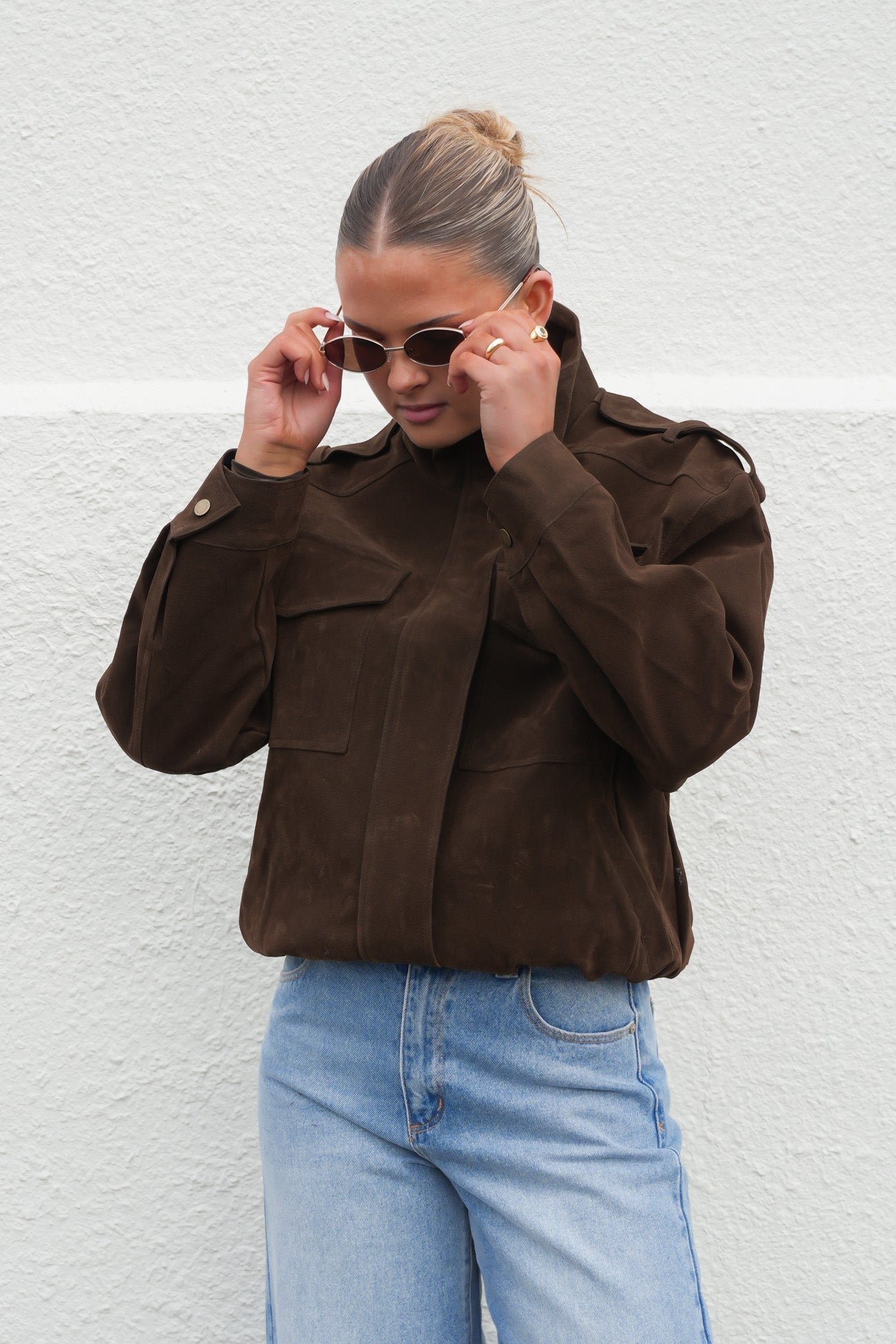 Ashe Bomber Brown Suede