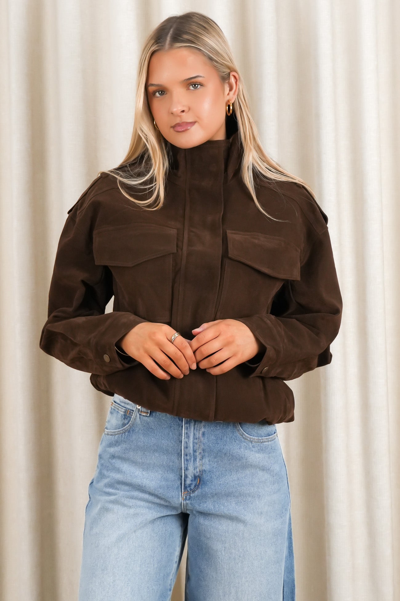 Ashe Bomber Brown Suede