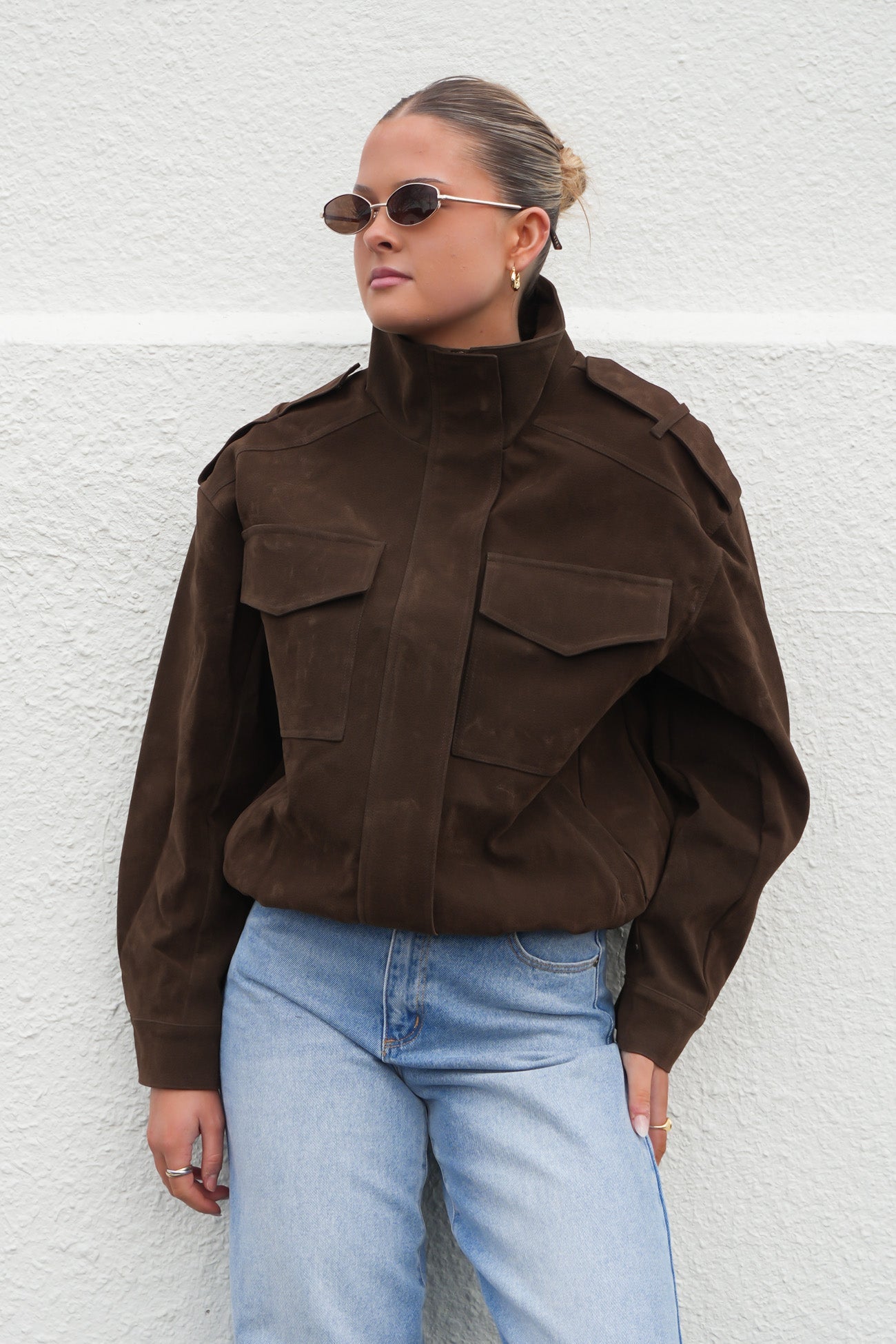 Ashe Bomber Brown Suede