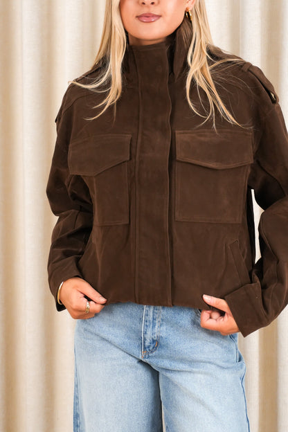 Ashe Bomber Brown Suede