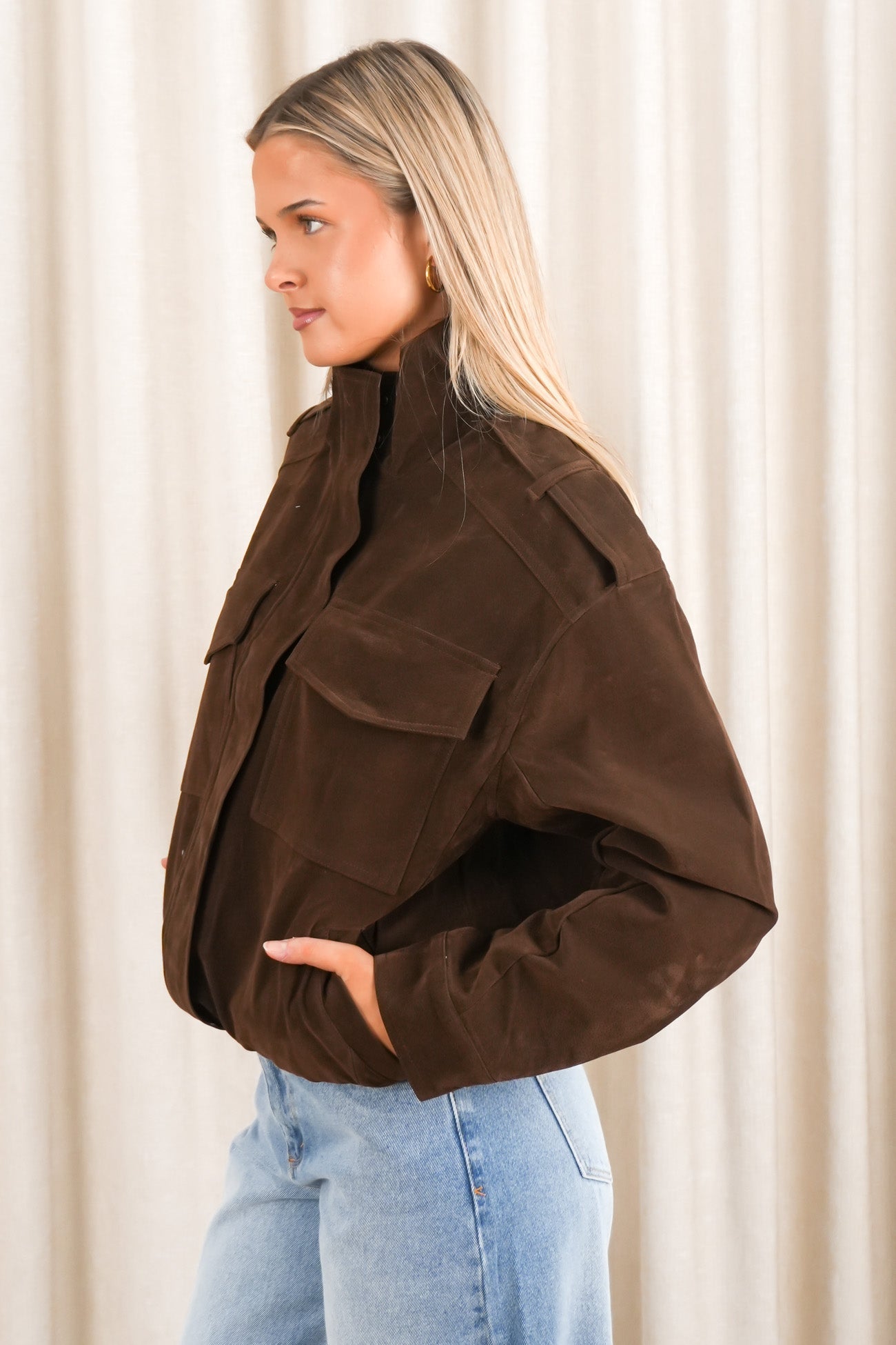 Ashe Bomber Brown Suede
