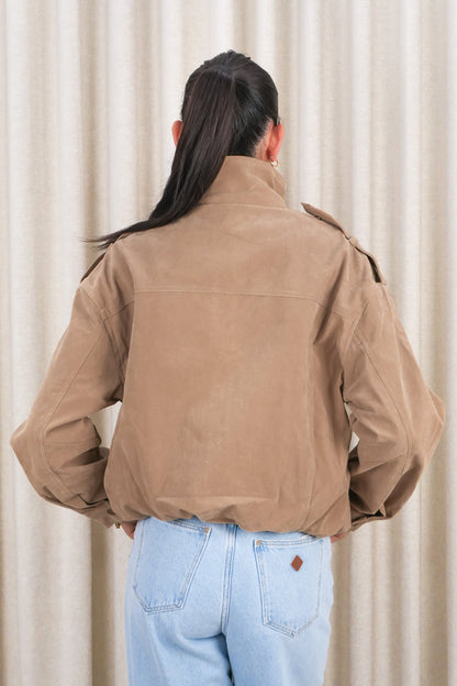 Ashe Bomber Taupe Suede