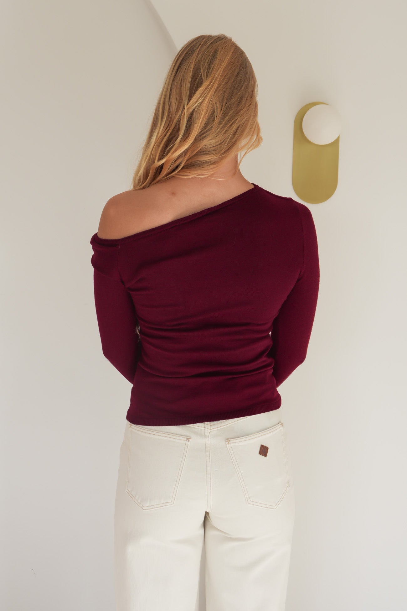 Ashton Knit Layered Long Sleeve Top Cherry