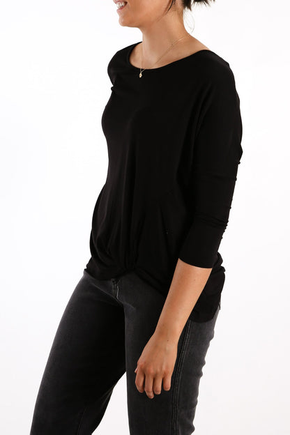 Atlanta 3/4 Sleeve Top Black