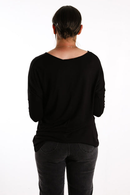 Atlanta 3/4 Sleeve Top Black