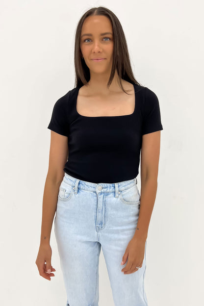 Aubrey Square Neck Short Sleeve Top
