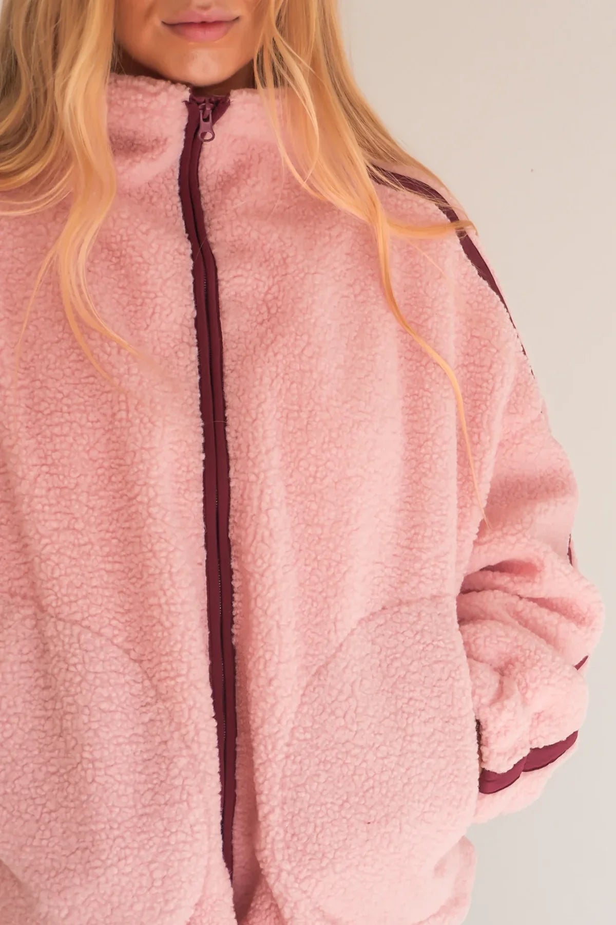 Aubrey Fleece Jacket Pink Plum