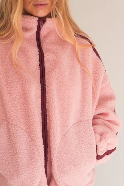 Aubrey Fleece Jacket Pink Plum